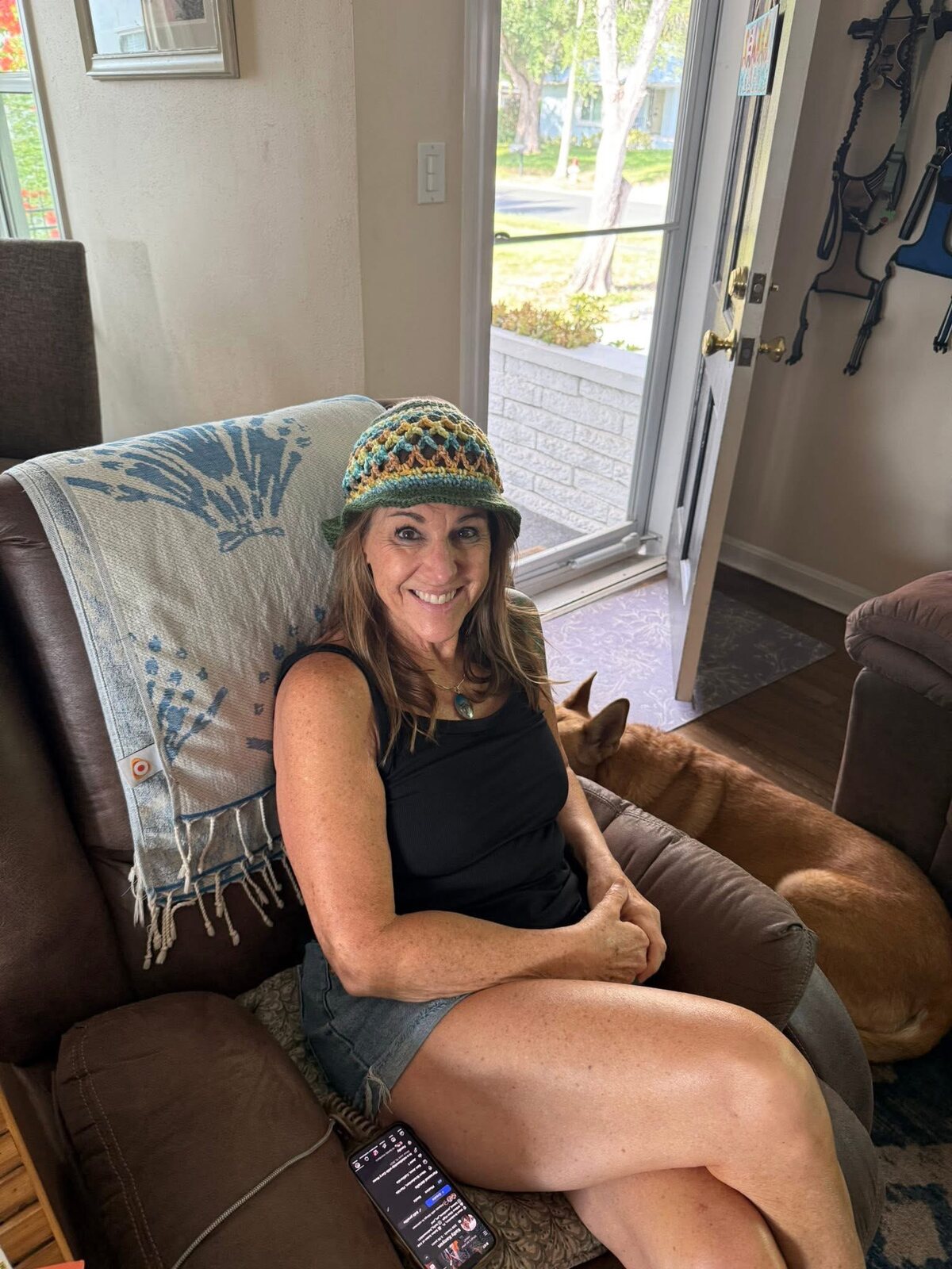 A green and gold summer hat on a warm afternoon